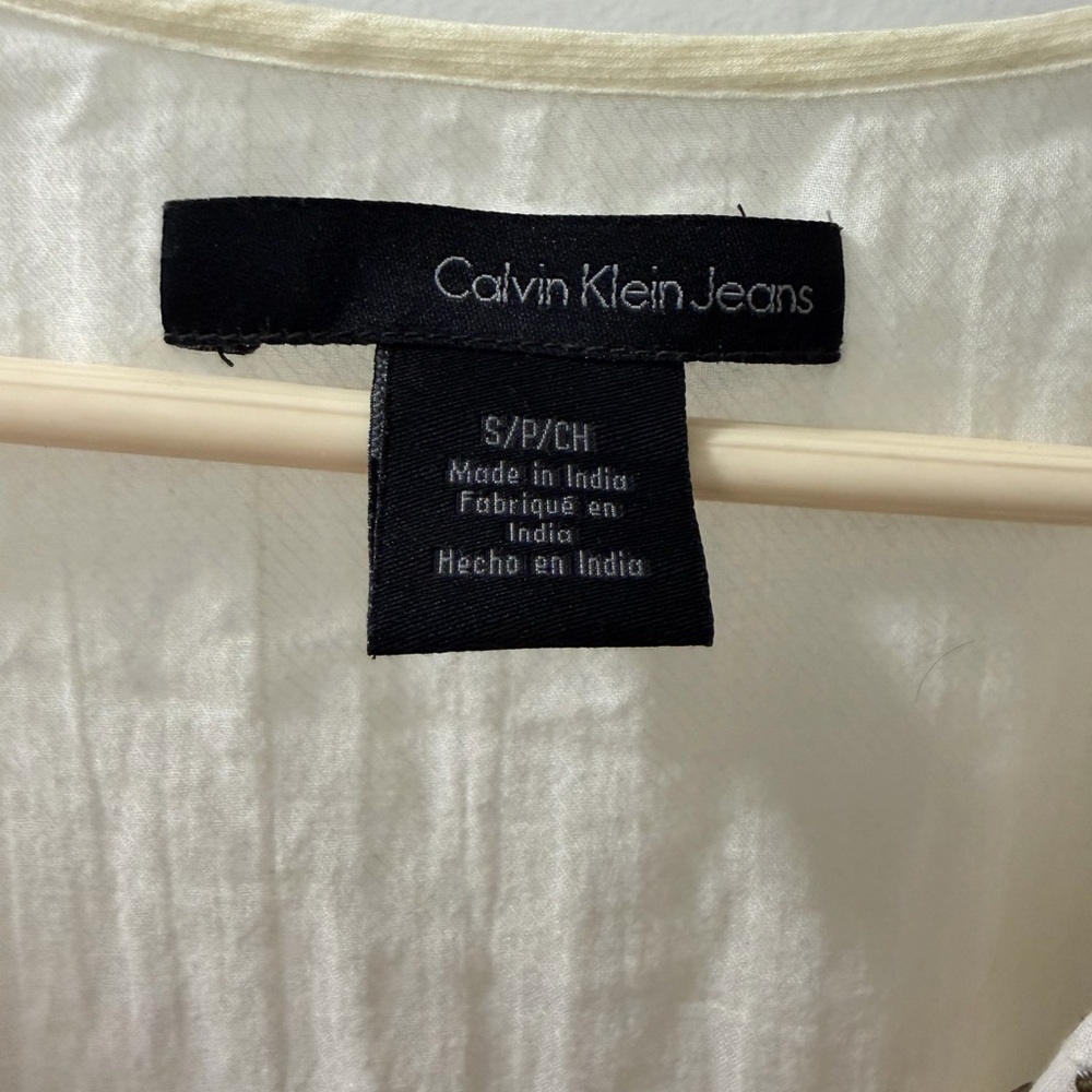 Calvin Klein Jeans Embroidered Boho Blouse – Size S/P - Picture 3 of 4